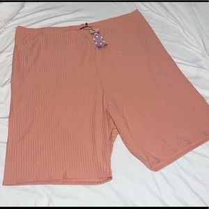 Plus Rib High Waist Shorts
